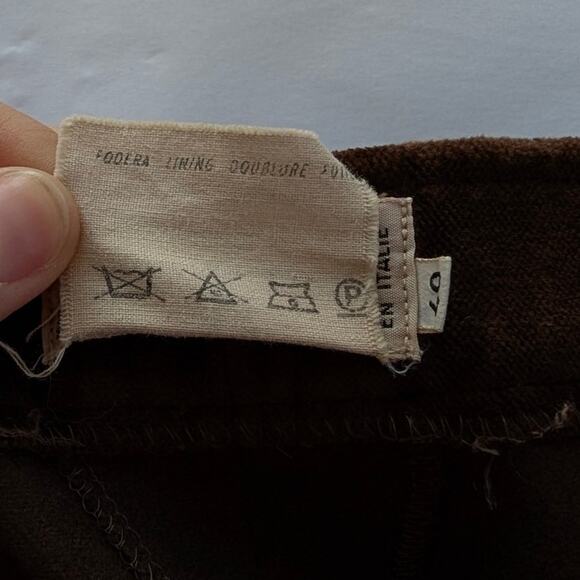 Valentino Miss V Brown Wool High-rise Straight Leg Pants, size IT40/US4 - Picture 10 of 10